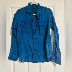 Women’s J. Crew sz 8 dark denim look Blue Long-Sleeve Utility Shirt